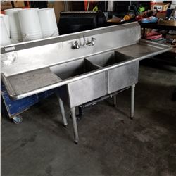 STAINLESS DOUBLE SINK WORK TABLE