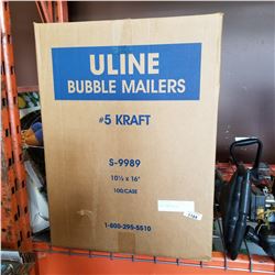 BOX OF ULINE 10-1/2" x 16"  #5 CRAFT BUBBLE NAILERS