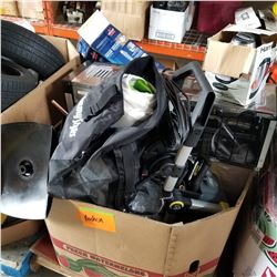 PALLET OF RETURNED ITEMS, WATER COOLER, PRESSURE WASHER, CAMP ITEMS