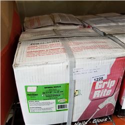 2 BOXES OF 2-1/2" GALVANIZED SPIRAL NAILS 22KG EACH