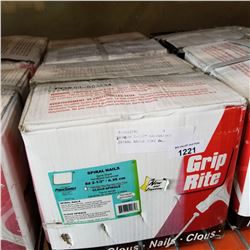 2 BOXES OF 2-1/2" GALVANIZED SPIRAL NAILS 22KG EACH