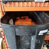 Image 1 : TOTE OF RAIN GEAR AND SIZE 9 CORK BOOTS FOR LOGGING