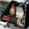 Image 2 : BLACK TOTE W/ HOTWHEELS, SHOP SUPPLIES, CASTER WHEELS, ETC
