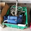 Image 1 : GREEN CRATE SHOP SUPPLIES, COE LONG, OIL CANS, SMALL VACUUM, ETC