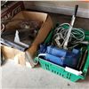 Image 3 : GREEN CRATE SHOP SUPPLIES, COE LONG, OIL CANS, SMALL VACUUM, ETC