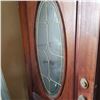 Image 2 : WOOD EXTERIOR DOOR WITH LEADED GLASS WINDOW