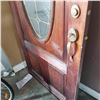 Image 3 : WOOD EXTERIOR DOOR WITH LEADED GLASS WINDOW