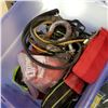 Image 2 : TOTE OF LOAD STRAPS AND TOOLS, CORDLESS SPOT LIGHT
