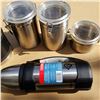 Image 3 : NEW THE ROCK  THERMOS, STAINLESS STEEL CANISTERS  WITH LIDS AND BACARDI ICE BUCKET WITH TONGS