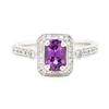 Image 2 : 1.36 ctw Purple Sapphire And Diamond Ring - 14KT White Gold
