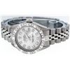 Image 4 : Rolex Ladies Stainless Steel Silver Pyramid Diamond Datejust Wristwatch