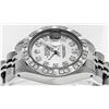 Image 5 : Rolex Ladies Stainless Steel Silver Pyramid Diamond Datejust Wristwatch