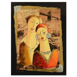 Oz El Hai, "A Love Duet (v7)" Original Mixed Media Painting on Board; Hand Signed; Certificate of Au