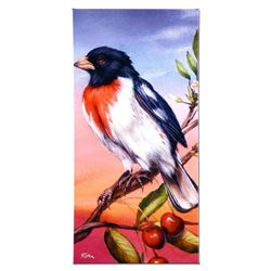 "Rose Breasted Grosbeak" Limited Edition Giclee on Canvas by Martin Katon, Numbered and Hand Signed 