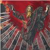 Image 2 : Steve Kaufman (1960-2010) "The Creation" One of a kind Hand Painted Silkscreen on Canvas Numbered 22