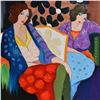 Image 2 : Itzchak Tarkay (1935-2012) - "Brief Respite" One-of-a-Kind Over Paint on Canvas, Hand Signed with Ce