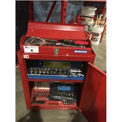 MASTERCRAFT ROLLING TOOL CHEST & SMALL TOOLBOX WITH ASSORTED TOOLS & SOCKET SETS