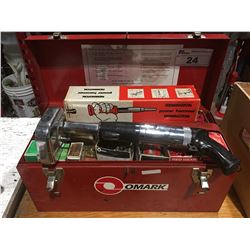 OMARK 330 & REMINGTON POWER HAMMER CONCRETE GUNS WITH RED TOOLBOX OF ACCESSORIES