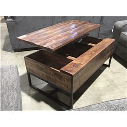 CONTEMPORARY LIFT TOP COFFEE TABLE WITH UNDER TOP STORAGE