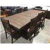 Image 1 : DRIFTWOOD OAK DINING TABLE WITH 2 LEAVES & 8 CHAIRS