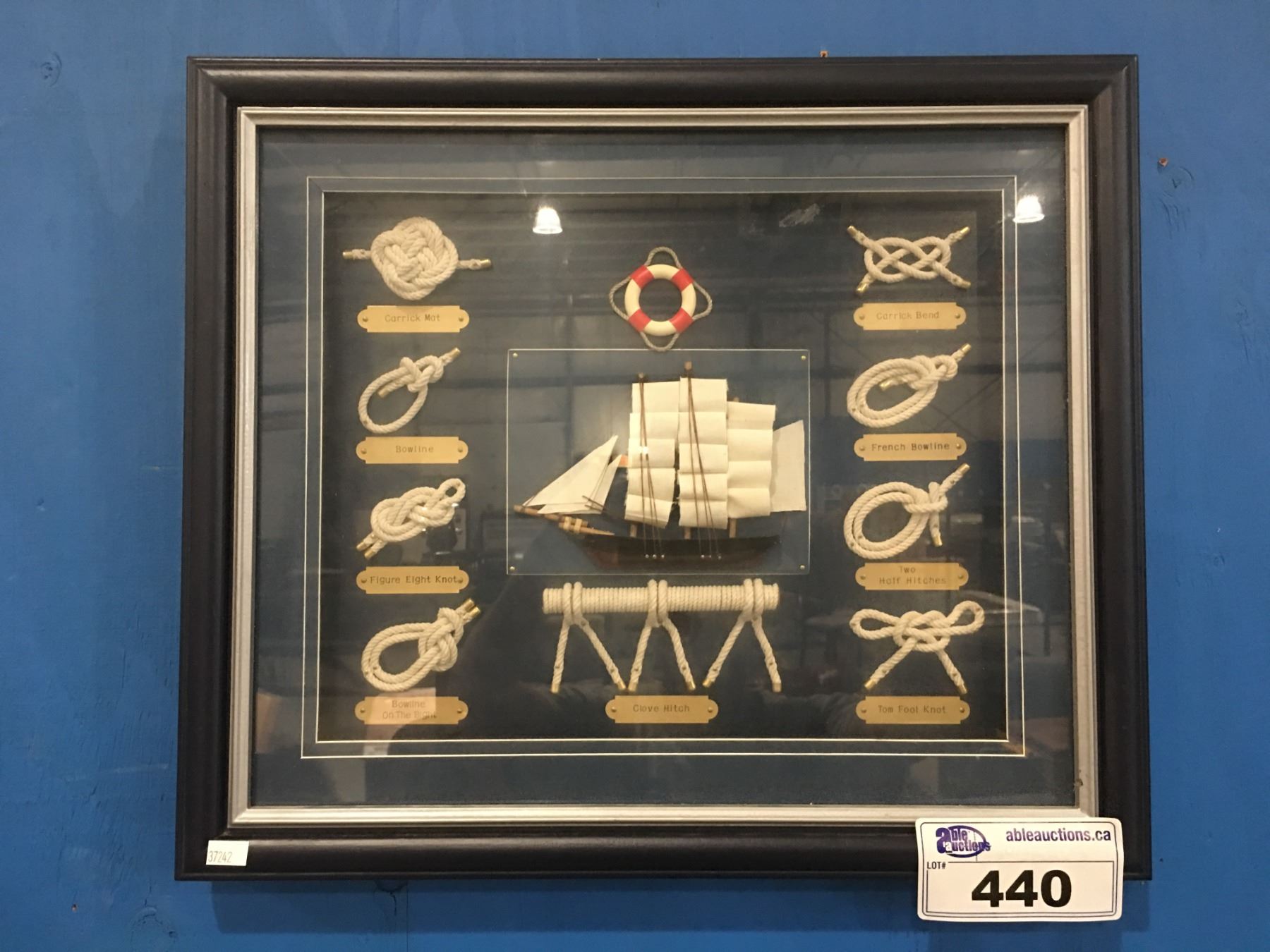 NAUTICAL THEMED SHADOW BOX ASSTD KNOTS & TALL SHIP - Able Auctions