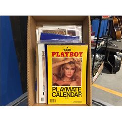 BOX FULL OF ASSTD VINTAGE PLAYBOY PLAYMATE CALENDARS