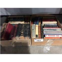 2 BOXES OF ANTIQUE BOOKS