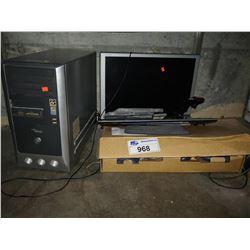 COMPUTER TOWER & MONITOR WITH GAMES & ACCESSORIES