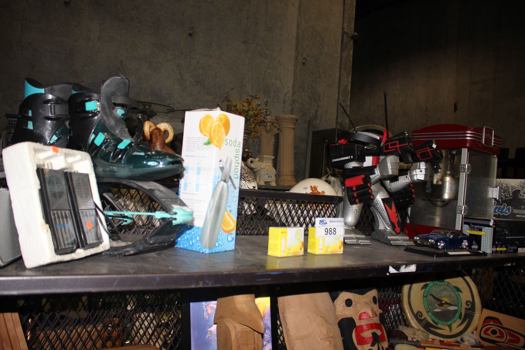 Commandobot3 SHELF INCLUDING MOON SHOES, COMMANDOBOT 3, SODA SIPHON AND MORE