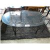 Image 1 : GLASS TOP METAL COFFEE TABLE AND SIDE TABLE SET (WITH EXTRA SIDE TABLE BASE)