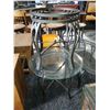 Image 2 : GLASS TOP METAL COFFEE TABLE AND SIDE TABLE SET (WITH EXTRA SIDE TABLE BASE)