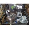 Image 1 : SHELF OF KITCHEN ITEMS INCLUDING BRAUN HAND BLENDER KIT, DISHWARE AND MORE