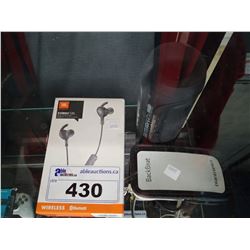 LOT OF JBL EARPHONES, SPEAKER AND MORE