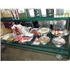 Image 1 : BOTTOM SHELF OF ASSORTED PARTY SUPPLIES AND MORE
