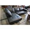 Image 1 : BLACK LEATHER 2 PIECE SECTIONAL