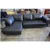 Image 2 : BLACK LEATHER 2 PIECE SECTIONAL