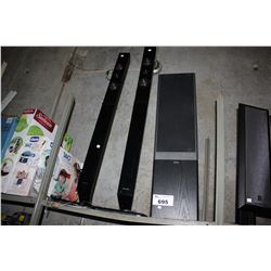 PAIR OF SAMSUNG TOWER SPEAKERS AND BLACK SPEAKER