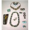 Image 1 : A GROUP OF SILVER AND TURQUOISE JEWELRY