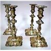 Image 1 : FOUR OLD SHEFFIELD PLATE CANDLESTICKS 9 3/4"h