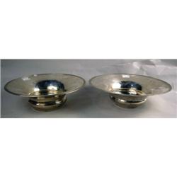 TWO LARGE CIRCULAR SILVER BOWLS Each 15"diameter