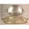 Image 1 : TWO SILVER PLATED DOUBLE-HANDLED SERVING TRAYS