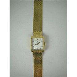 OMEGA 18KT YELLOW GOLD LADY'S WRISTWATCH, square 