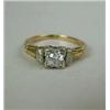 Image 1 : ANTIQUE YELLOW GOLD AND SMALL DIAMOND ENGAGEMENT 