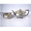 Image 1 : AN ENGLISH SILVER FOOTED TEAPOT 6"h, Together wit