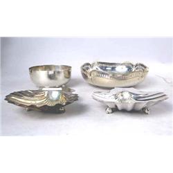 FOUR SILVER ITEMS Hallmarked, Including, two shel