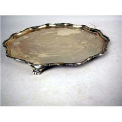 A SHEFFIELD SILVER SALVER 12 diameter, apx. 28 T.