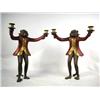 Image 1 : A PAIR OF MONKEY-FORM TWO-LIGHT CANDELABRA