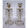 Image 1 : A PAIR OF DROP-PRISM CANDLESTICKS