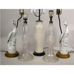 A PAIR OF CUT GLASS CANDELABRA