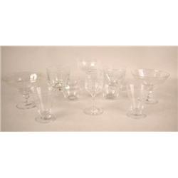 ELEVEN STUART ETCHED DESSERT CUPS Grape motif, an